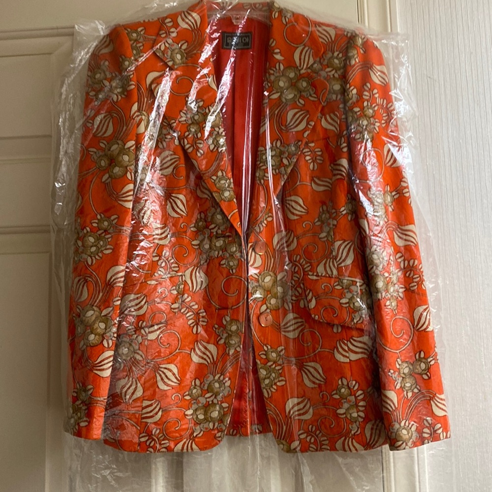 Vintage one of a kind woman’s custom wool and silk blazer, size 2